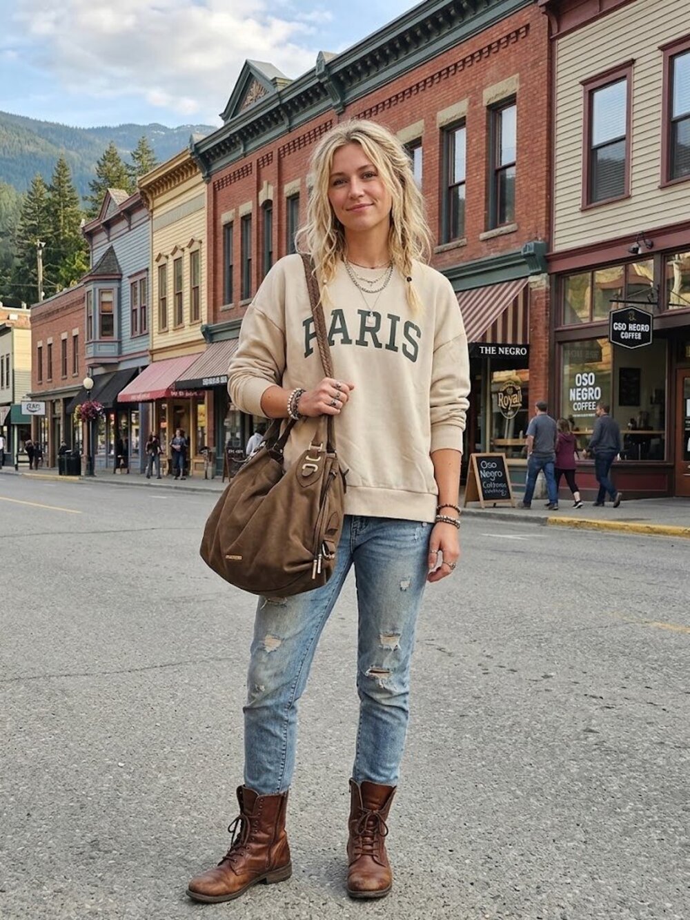 Cream "PARIS" Crewneck Sweatshirt